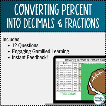 Converting Percents to Fractions and Decimals Digital Activity, image 2