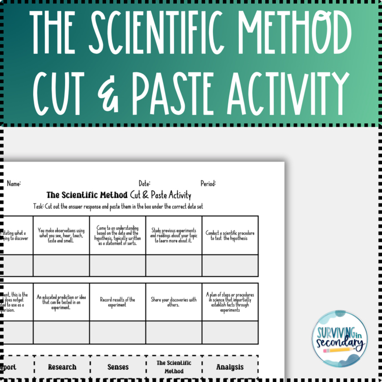 The Scientific Method Cut & Paste Activity