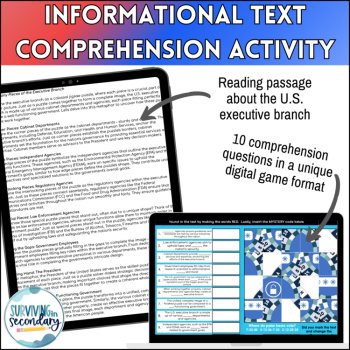 Intro to the Executive Branch - Digital Resource Activity for Gov & Civics, image 2