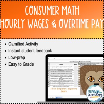 Calculating Hourly Wages and Overtime Pay Pixel Art, image 2