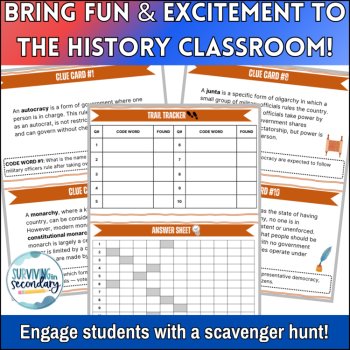 Types of Government Scavenger Hunt - Interactive Activity for Gov and Civics, image 2