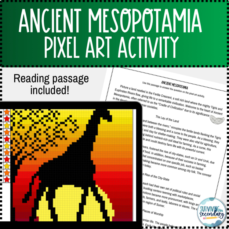 Ancient Mesopotamia Reading Passage and Self-Checking Digital Resource Activity