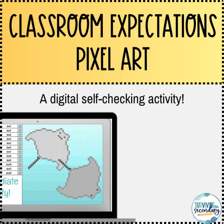Classroom Expectations Pixel Art - Engaging Back to School Rules Activity