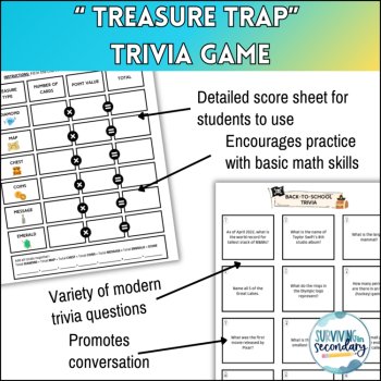 Trivia Icebreaker Game - Back to School Treasure Trap, image 3
