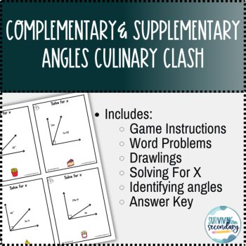 Complementary and Supplementary Angles Culinary Clash Review Game, image 2