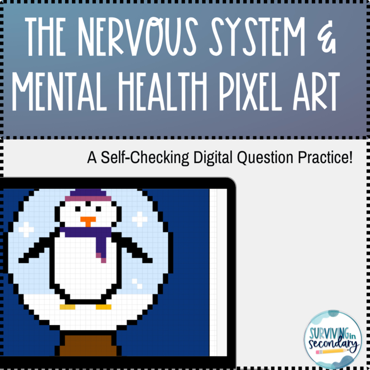 The Nervous System & Mental Health Digital Resource Pixel Art Activity
