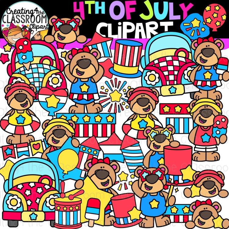 **NEW!- 4th of July Clipart {Fourth of July Clipart}