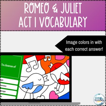 Romeo and Juliet Act 1 Review Activity Vocabulary Picture Reveal, image 2