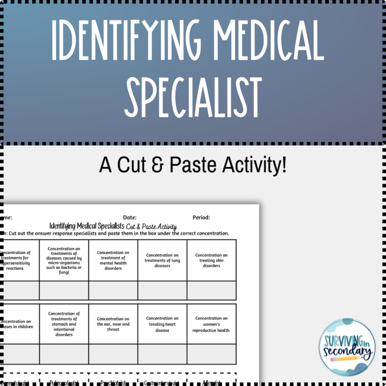 Identifying Medical Specialists Cut & Paste Activity