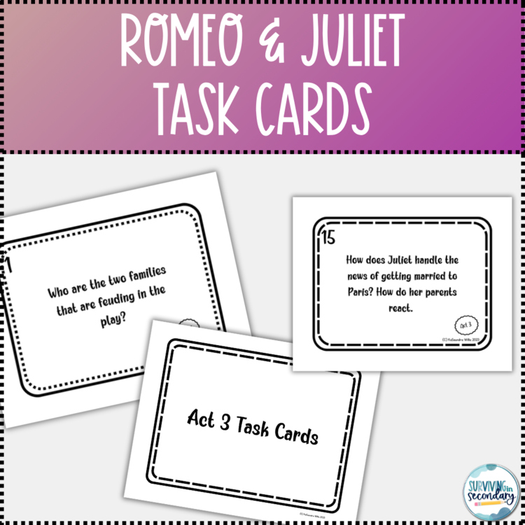 Romeo and Juliet Task Cards