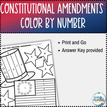 Constitution Day | Consitutional Amendments Coloring Activity, image 2