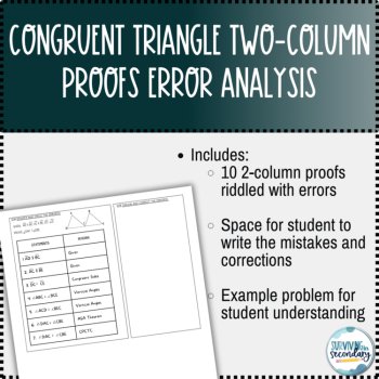 Congruent Triangles Two-Column Proof Error Analysis for Geometry, image 2
