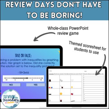 Algebra Keystone Review Disappearing Act - Whole-Class Review Game, image 2