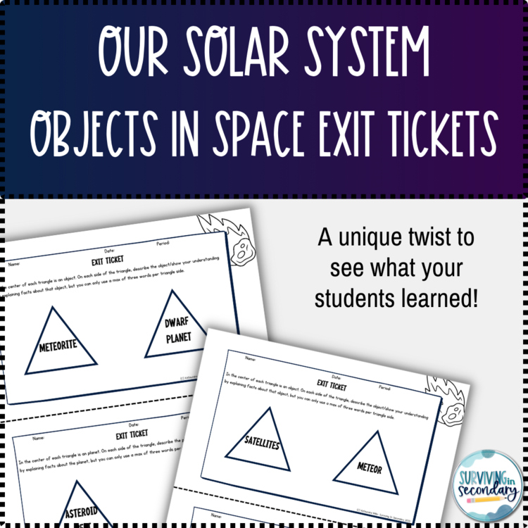 Our Solar System Objects In Space Exit Tickets