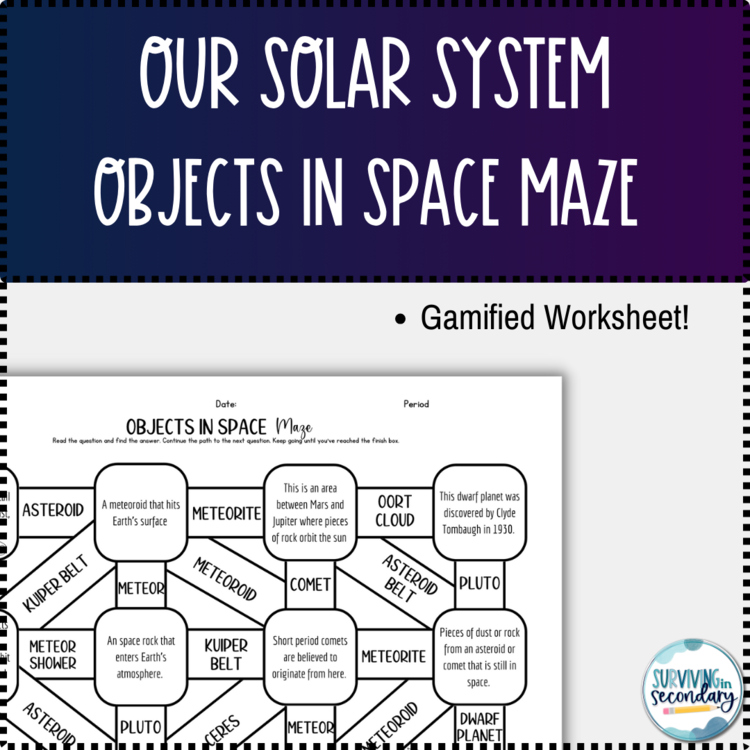 Objects in Our Solar System Maze Activity