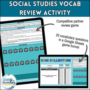 Progressive Era Vocab Review - Digital Game for U.S. History - Partner Activity, image 2