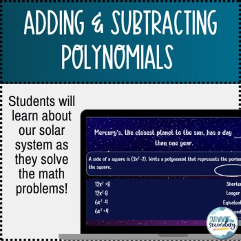 Adding and Subtracting Polynomials Digital Activity, image 2
