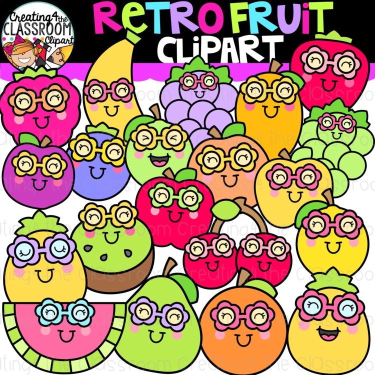 Fruit Clipart {Groovy Summer Clipart}