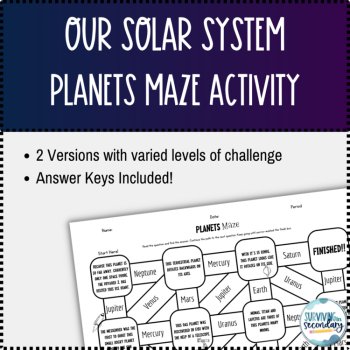 Our Solar System Planets Maze Worksheets, image 2