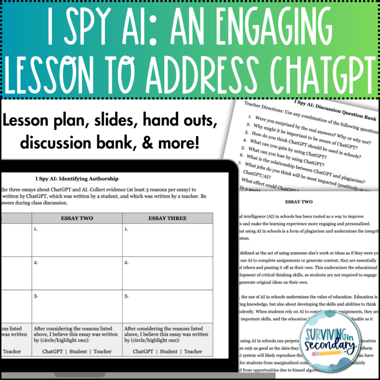 I Spy AI: Creative, Engaging Lesson to Address ChatGPT & Artificial Intelligence
