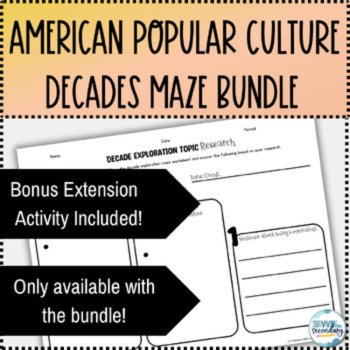 Popular Culture Decades Exploration Maze Bundle - Great for Grades 6-12, image 3