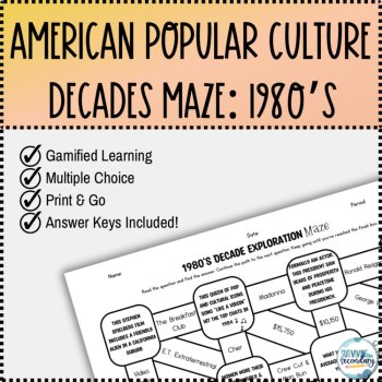 1980s Pop Culture Decade Exploration Maze - Perfect for Middle and High School, image 2