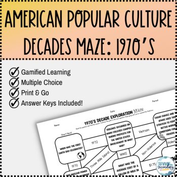 1970s Pop Culture Decade Exploration Maze - Perfect for Middle and High School, image 2