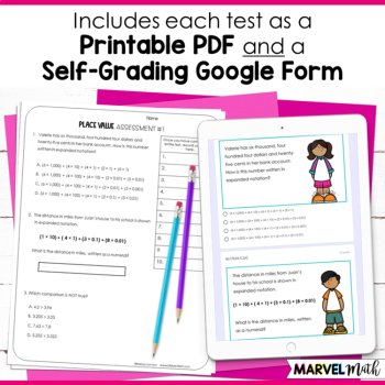 5th Grade STAAR Math Review Place Value TEKS Tests Digital Google Forms & Print, image 2