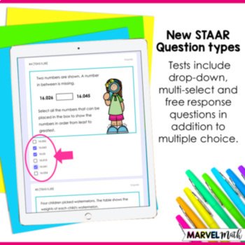 5th Grade STAAR Math Review Place Value TEKS Tests Digital Google Forms & Print, image 3