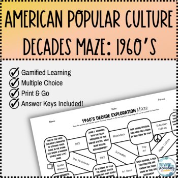 1960s Pop Culture Decade Exploration Maze - Perfect for Middle and High School, image 2