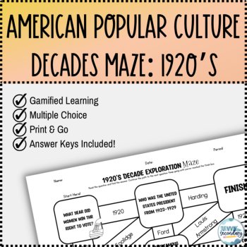 1920s Pop Culture Decade Exploration Maze - Perfect for Middle and High School, image 2