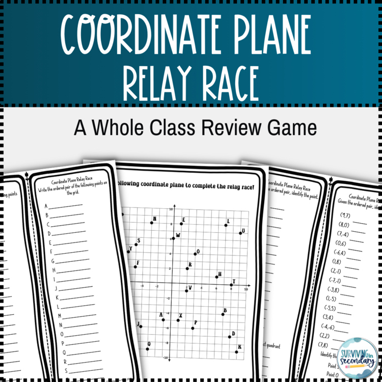 Coordinate Plane Relay Race Practice and Review Activity