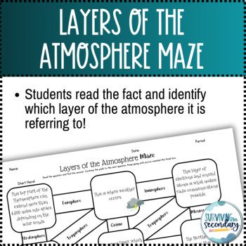 Layers of the Atmosphere Maze Worksheet | Earth Science Activity, image 2