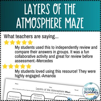 Layers of the Atmosphere Maze Worksheet | Earth Science Activity, image 3
