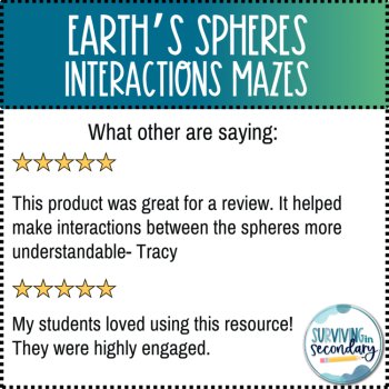Earth’s Spheres Interactions Maze Worksheets, image 3