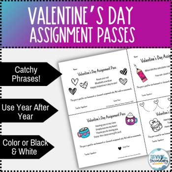 Valentine's Day Homework Assignment Passes!, image 2
