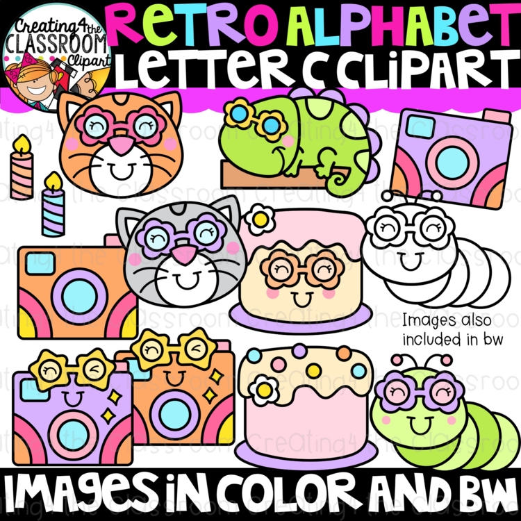 Letter C Clipart {Groovy Alphabet Clipart}