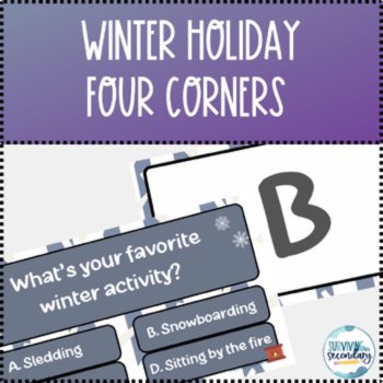 Winter Holiday Four Corners SEL/Ice Breaker Activity, image 2