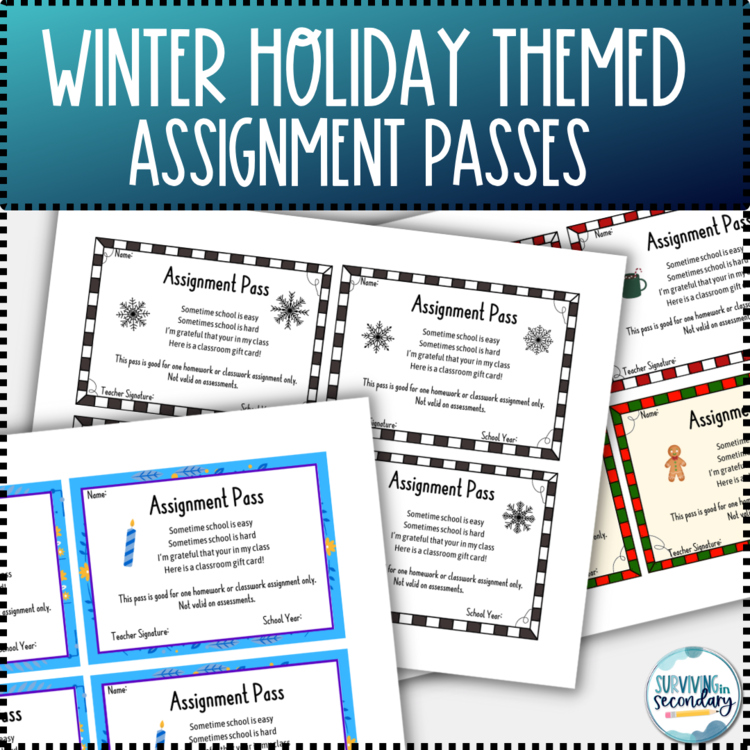 Winter Holiday Assignment Passes