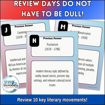 American Literary Time Periods BUNDLE - Activities to Teach Key Movements!, image 3