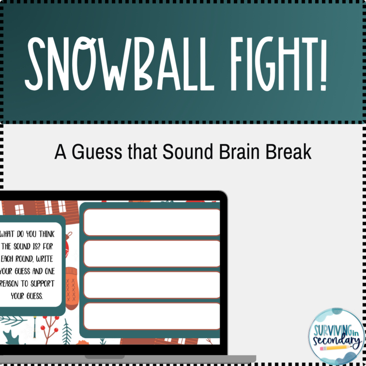 Snowball Fight! Guess That Sound Winter Themed Brain Break