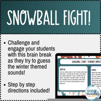 Snowball Fight! Guess That Sound Winter Themed Brain Break, image 2