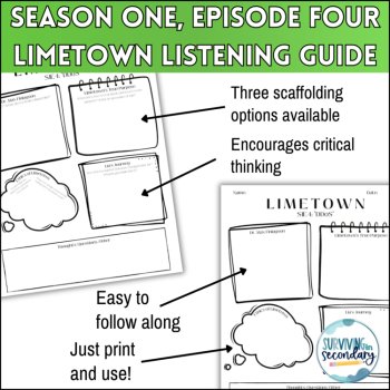 Limetown Episode 4 Podcast Listening Guide - One-Pager with Scaffolding Options!, image 3