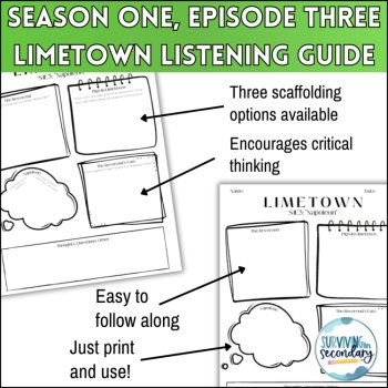 Limetown Episode 3 Podcast Listening Guide - One-Pager with Scaffolding Options!, image 3