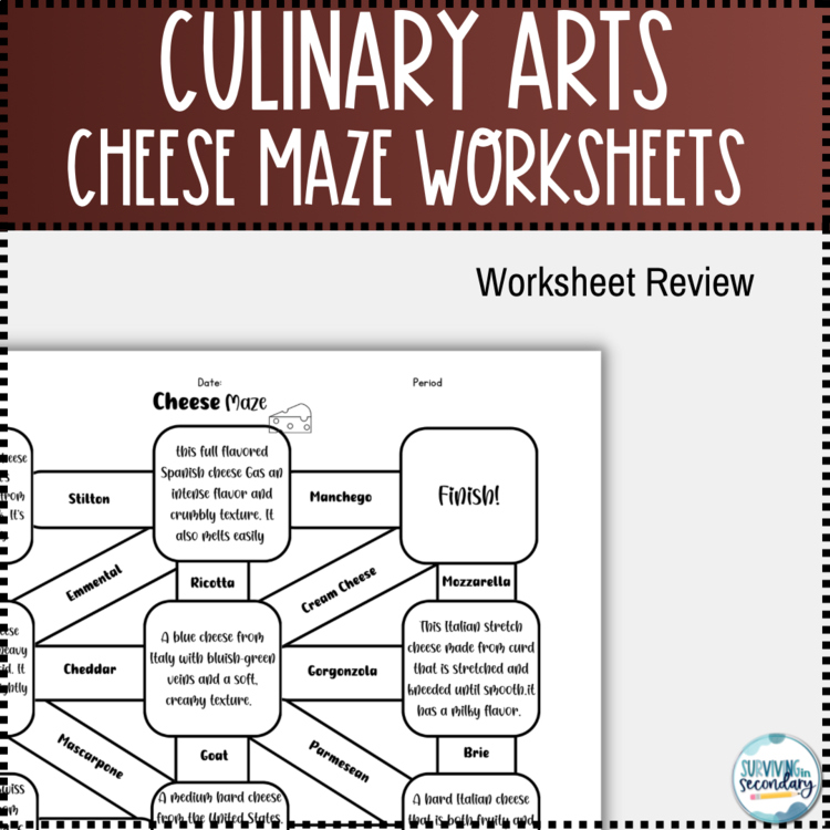 Culinary Arts Cheese Identification Maze