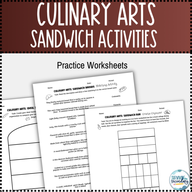 Culinary Arts Sandwich and Bread Activities