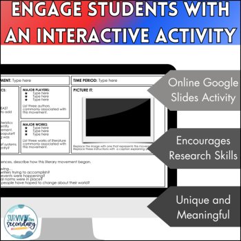 American Literature Movements & Time Periods - Digital One-Pager and Slideshow, image 3