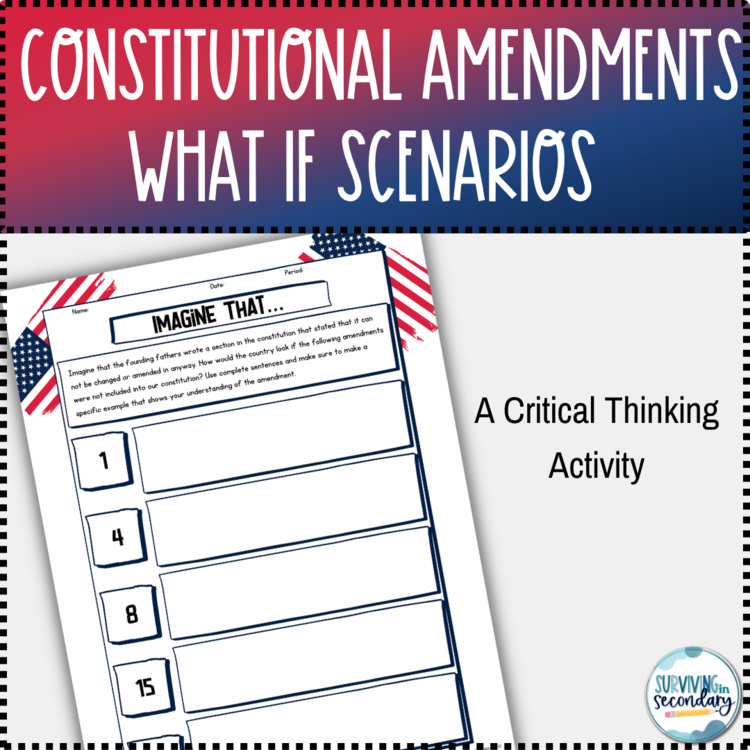 Constitutional Amendments What if Scenarios Review Worksheet