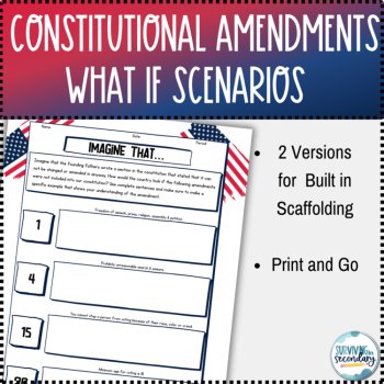 Constitutional Amendments What if Scenarios Review Worksheet, image 2