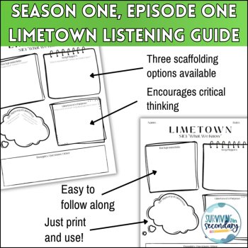 FREEBIE! Limetown Episode 1 Podcast Listening Guide with Scaffolding Options, image 3